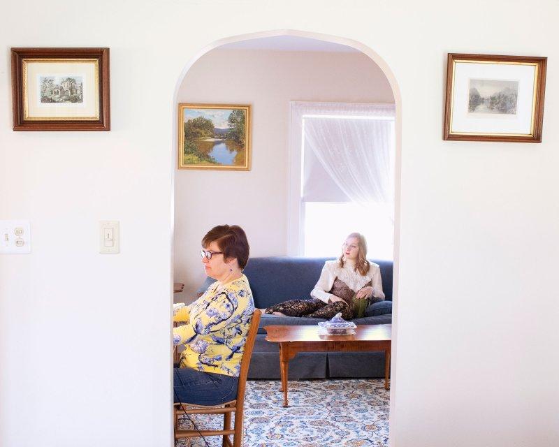 Sarah Pruitt, Drexel University Class of 2020, at home with her mom in Colchester, Conn.