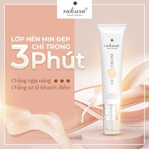 Kem chống nắng trang điểm Sakura CC Cream Flawless Control Base