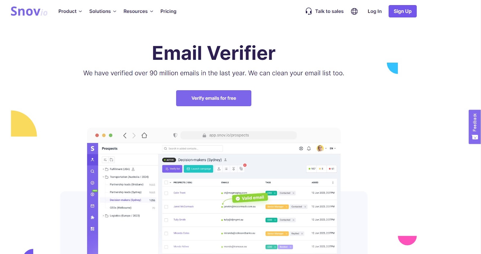 Snov.io email verifier