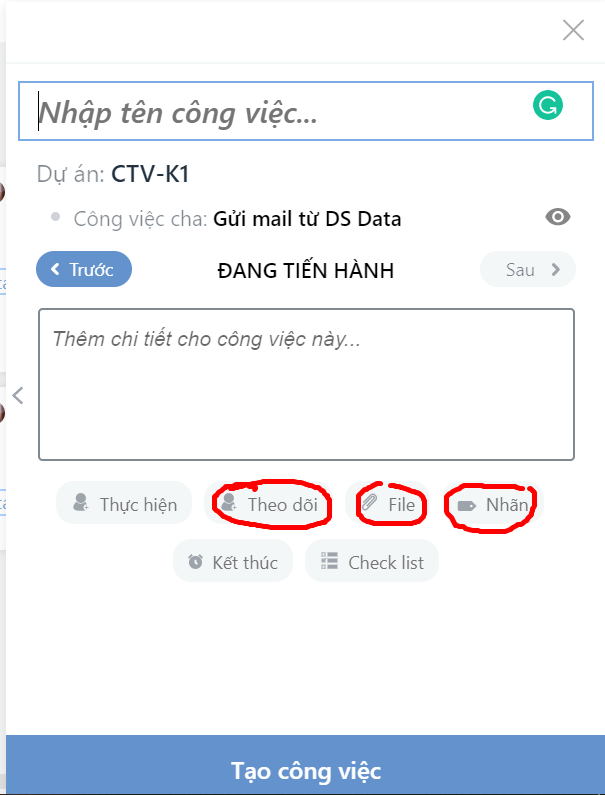 Tính năng khác trên giao diện