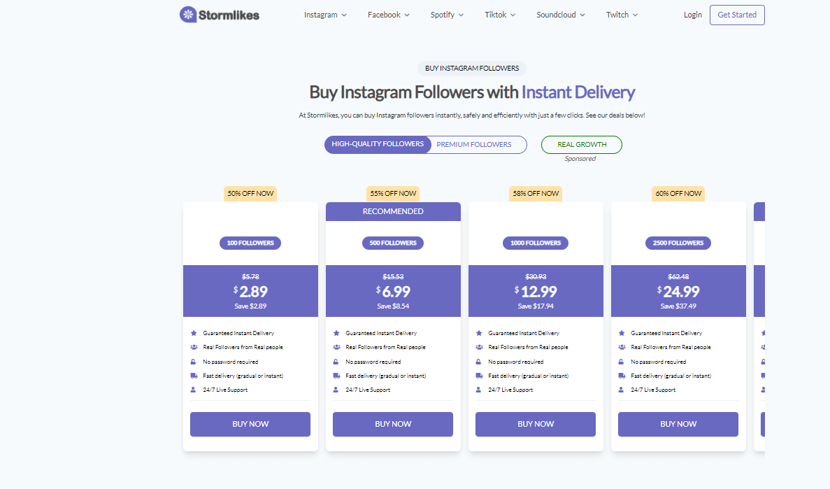 Stormlikes: Buy Instagram Followers with Instant delivery 
