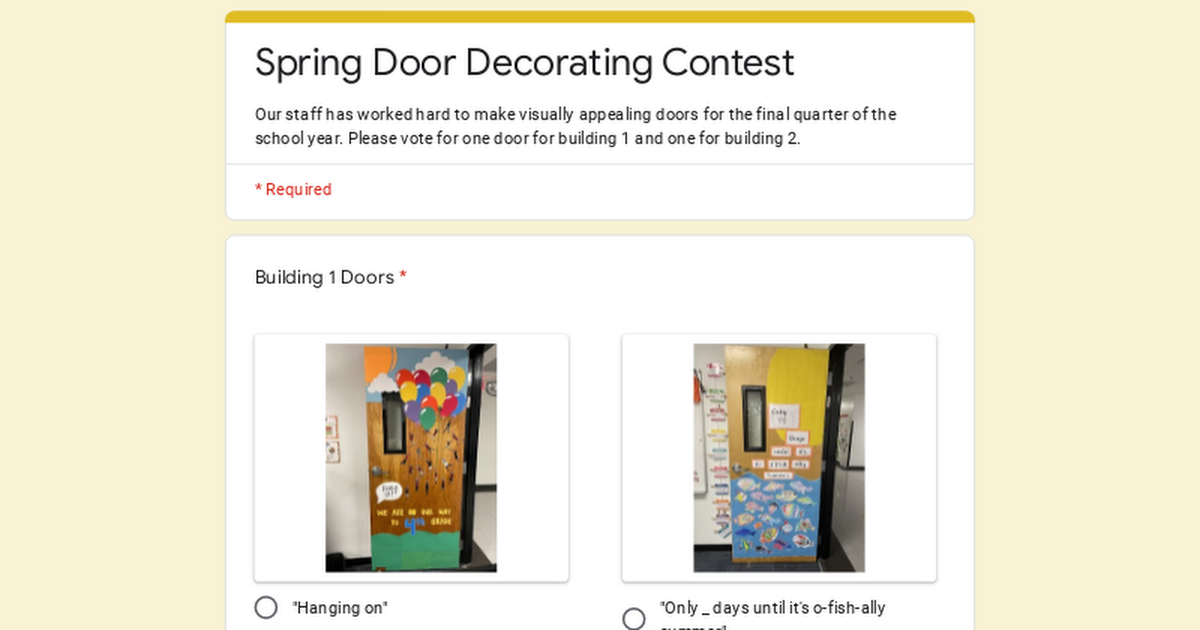 Spring Door Decorating Contest