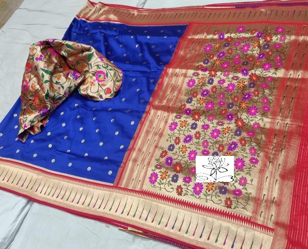 Banaras paithani soft silk muniya weaving borders saree