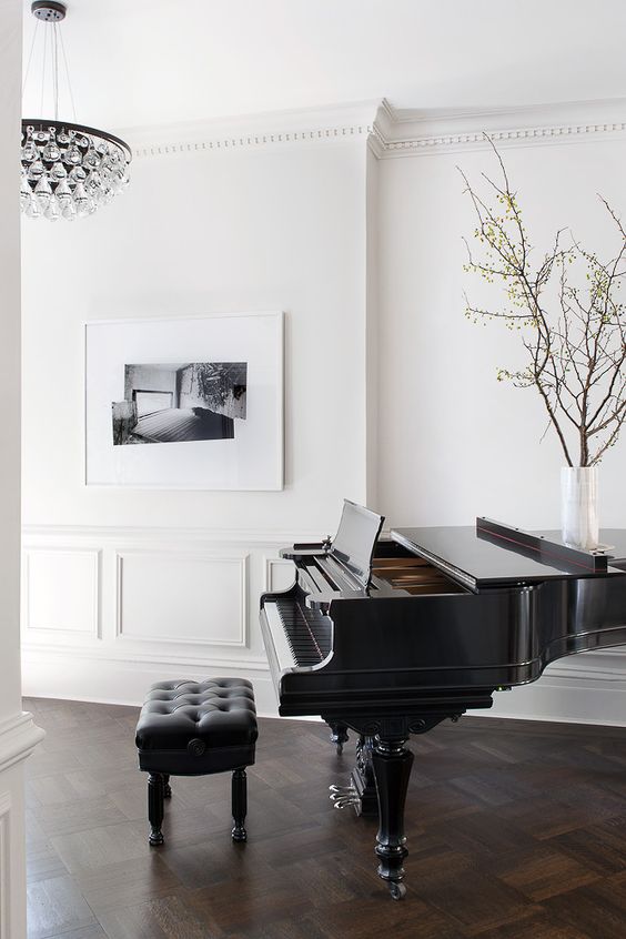 Trang trí nội thất hiện đại sang trọng với Grand piano làm tâm điểm