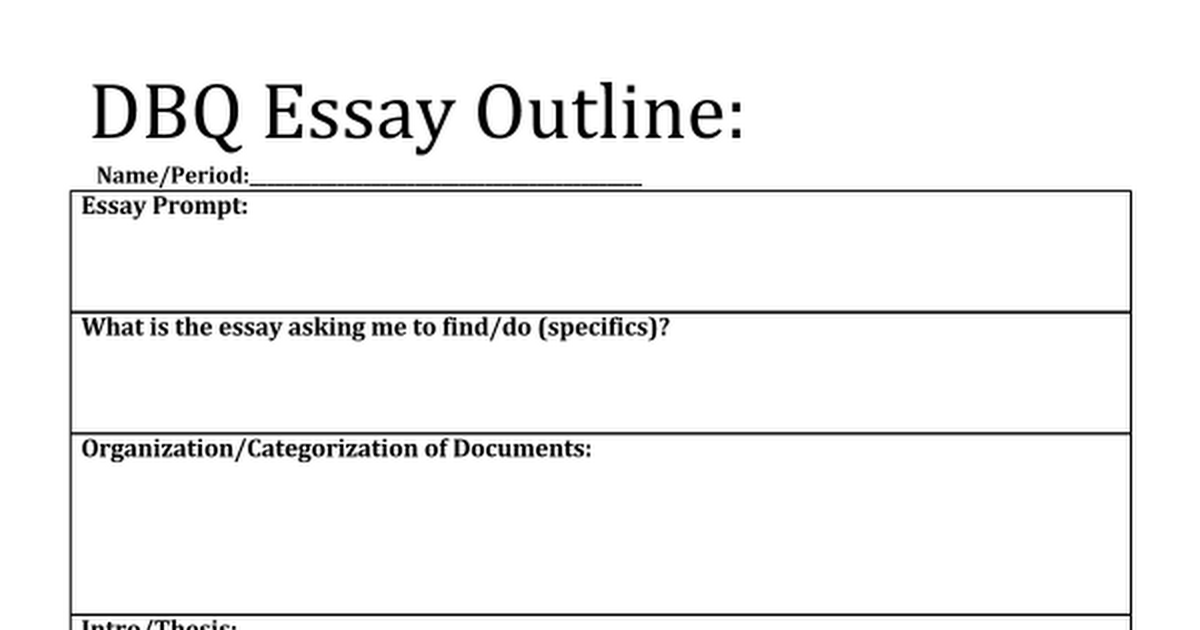 dbq essay outline example