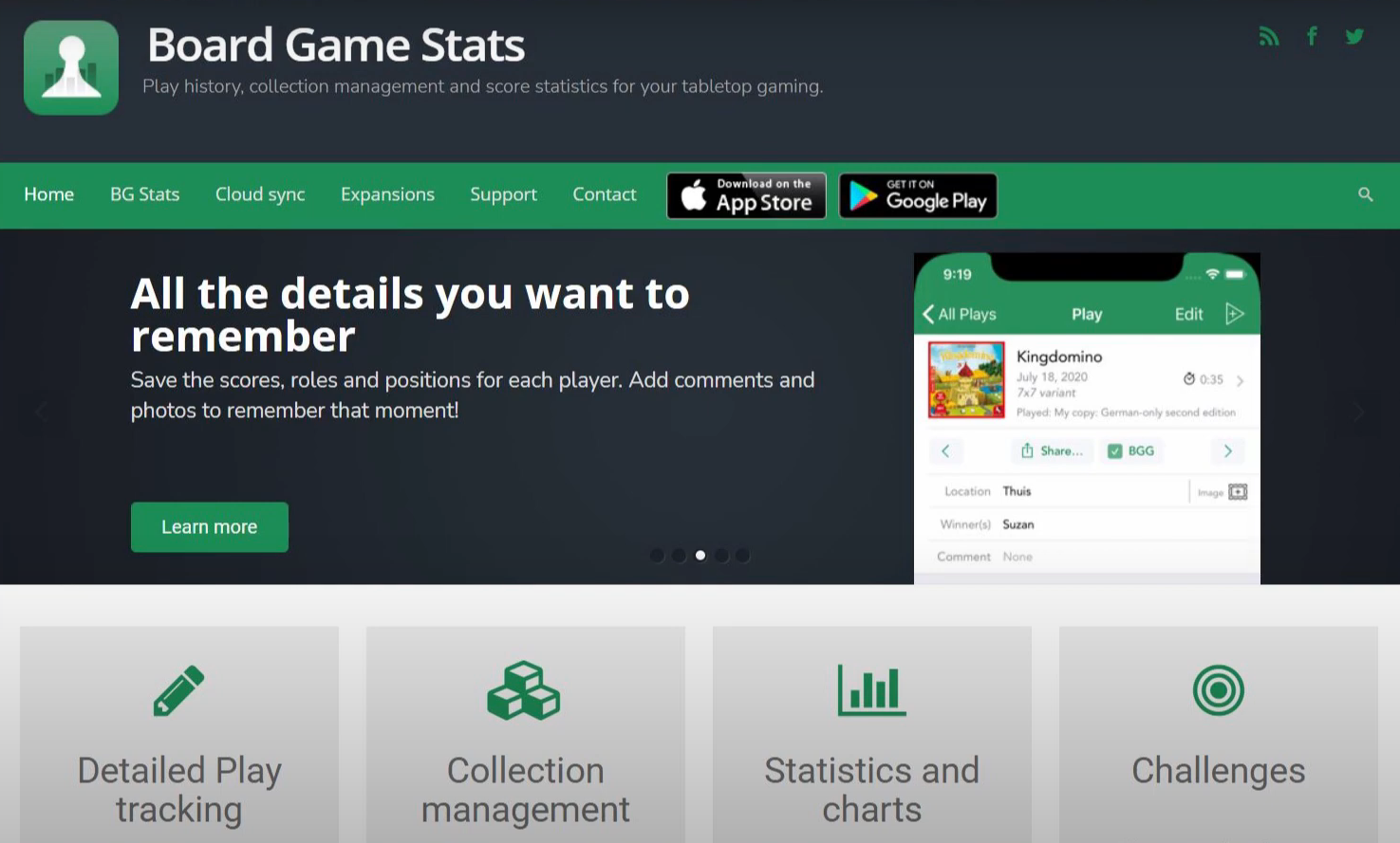 Board Game Stats – Play tracking, collection management and score