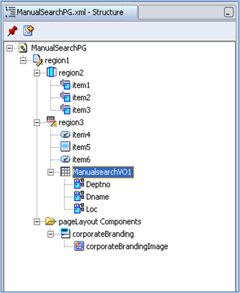 Manual search page structure in OAF