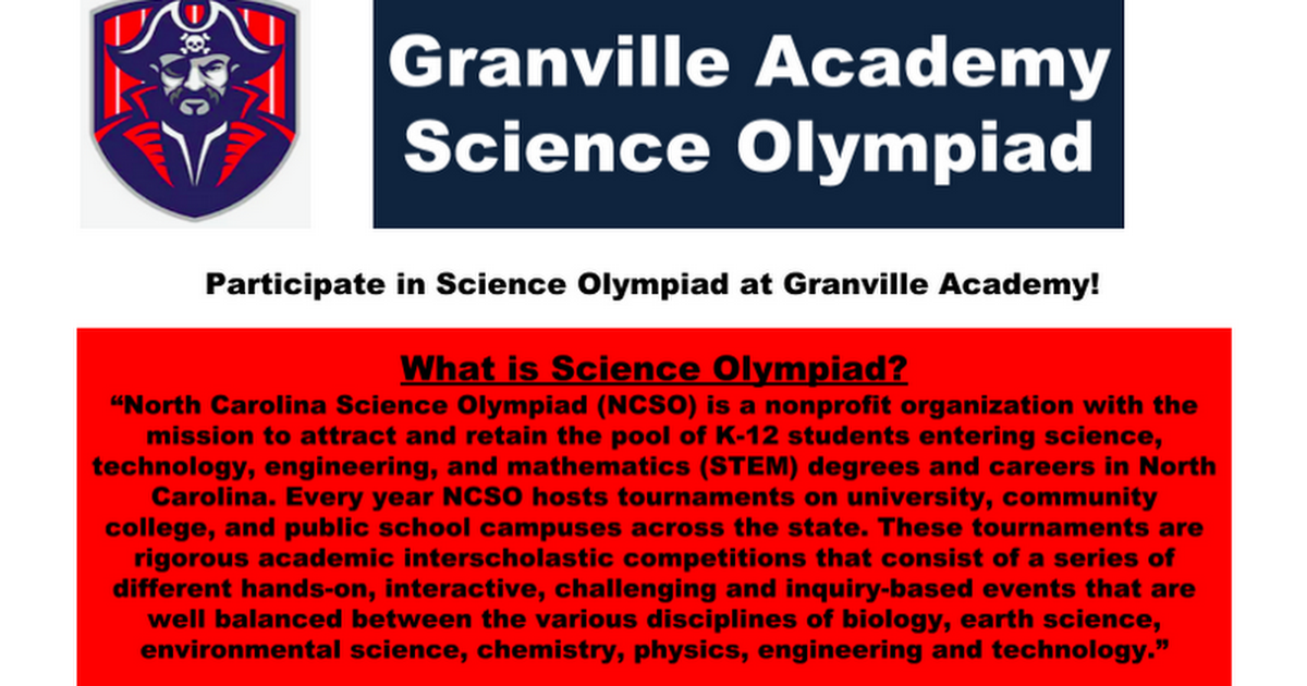 GA - Science Olympiad