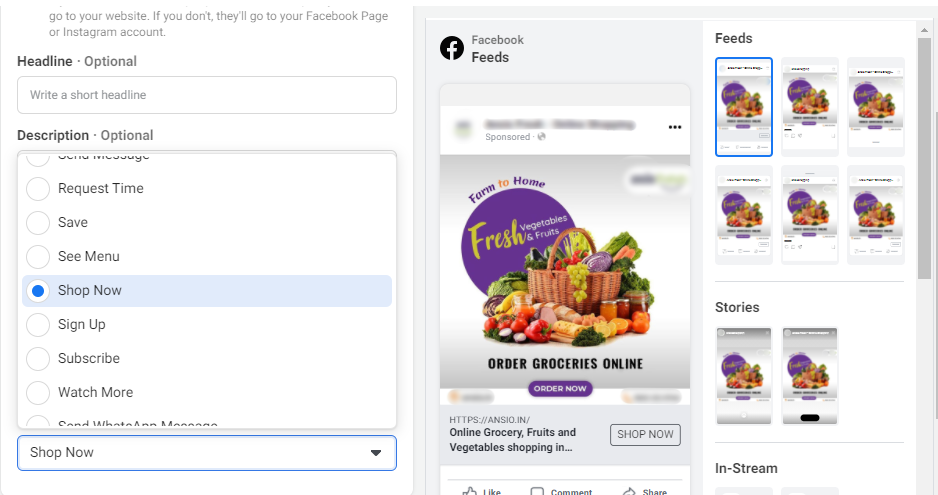 Setup the AD Objective to Boost Grocery Sales via Facebook Ads - Lia Infraservices