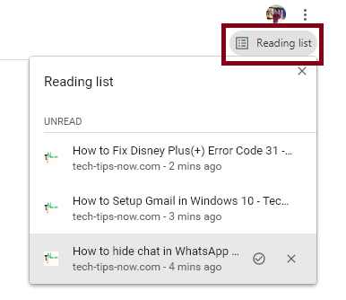 How to use Google Chrome Reading List