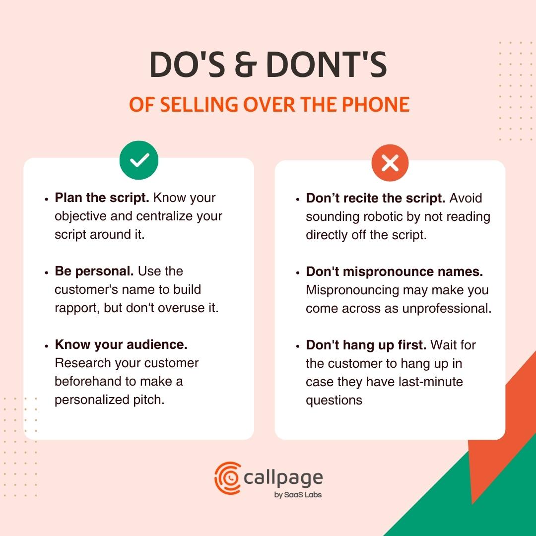 Do's and dont's of selling over the phone