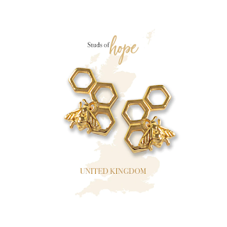 Bumble Bee Stud Earrings Gold Vurchoo Sustainable Jewellery