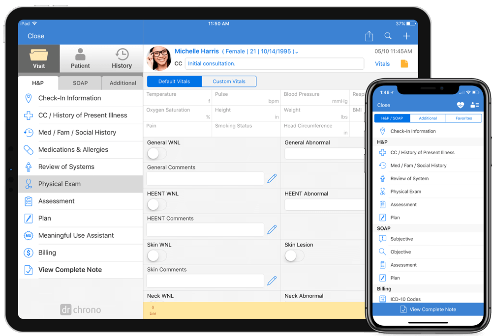 ตัวอย่างหน้าตาของระบบ EHR: Electronic Health Records