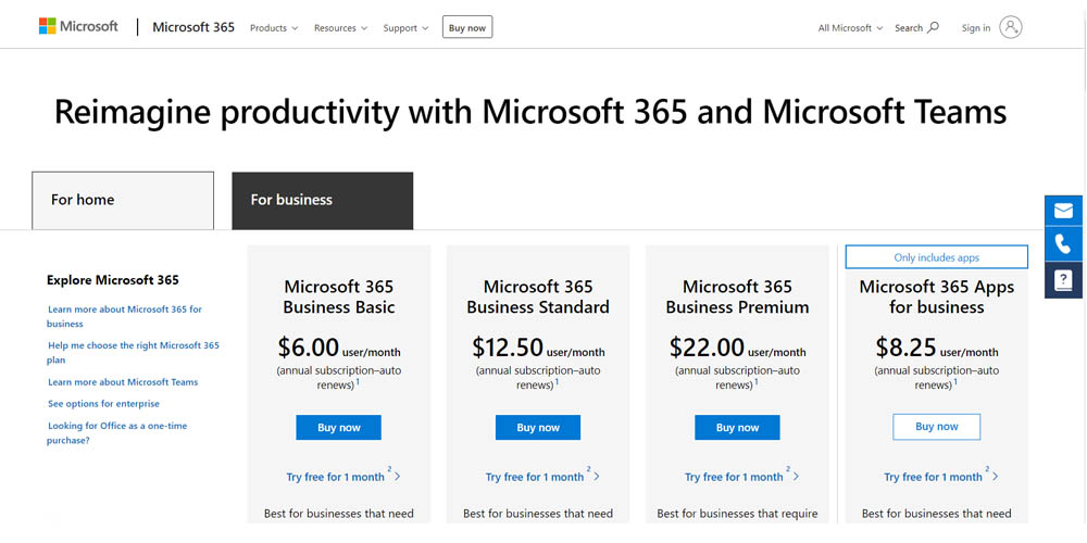 Microsoft Office 365 main page 