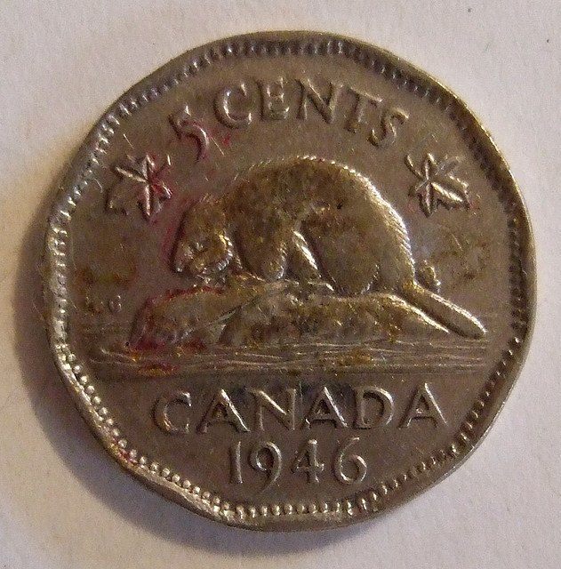 CANADA, FIVE CENTS 1946
