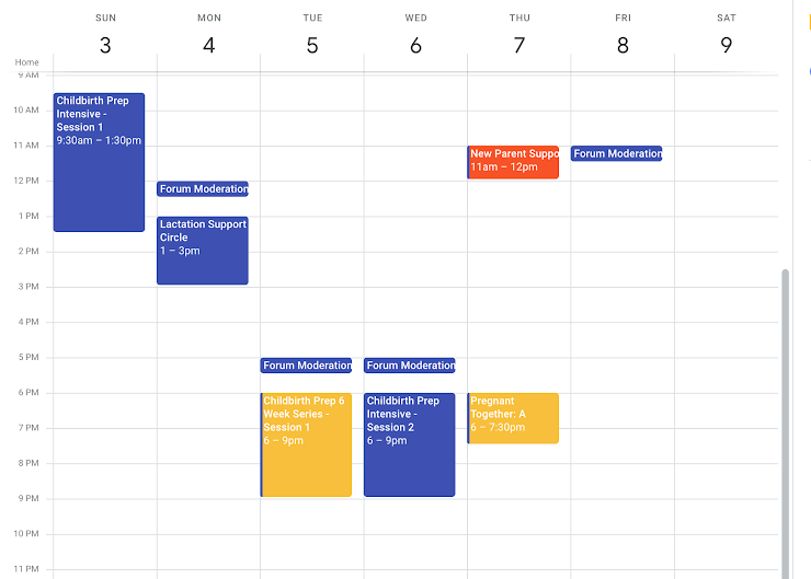 ACTUAL SCHEDULE WILL VARY and will include a combination of in-person and virtual classes. Forum moderation and other admin tasks (not listed) can often be done remotely and on a flexible schedule. See more weeks at https://docs.google.com/document/d/1rNX1f63eE78p9rx4St0v_SNEuAuE6zTy5LgT5N92wUs/edit?usp=sharing