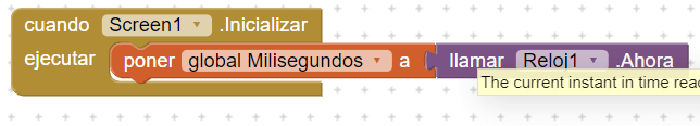 llamar reloj ahora app inventor 2