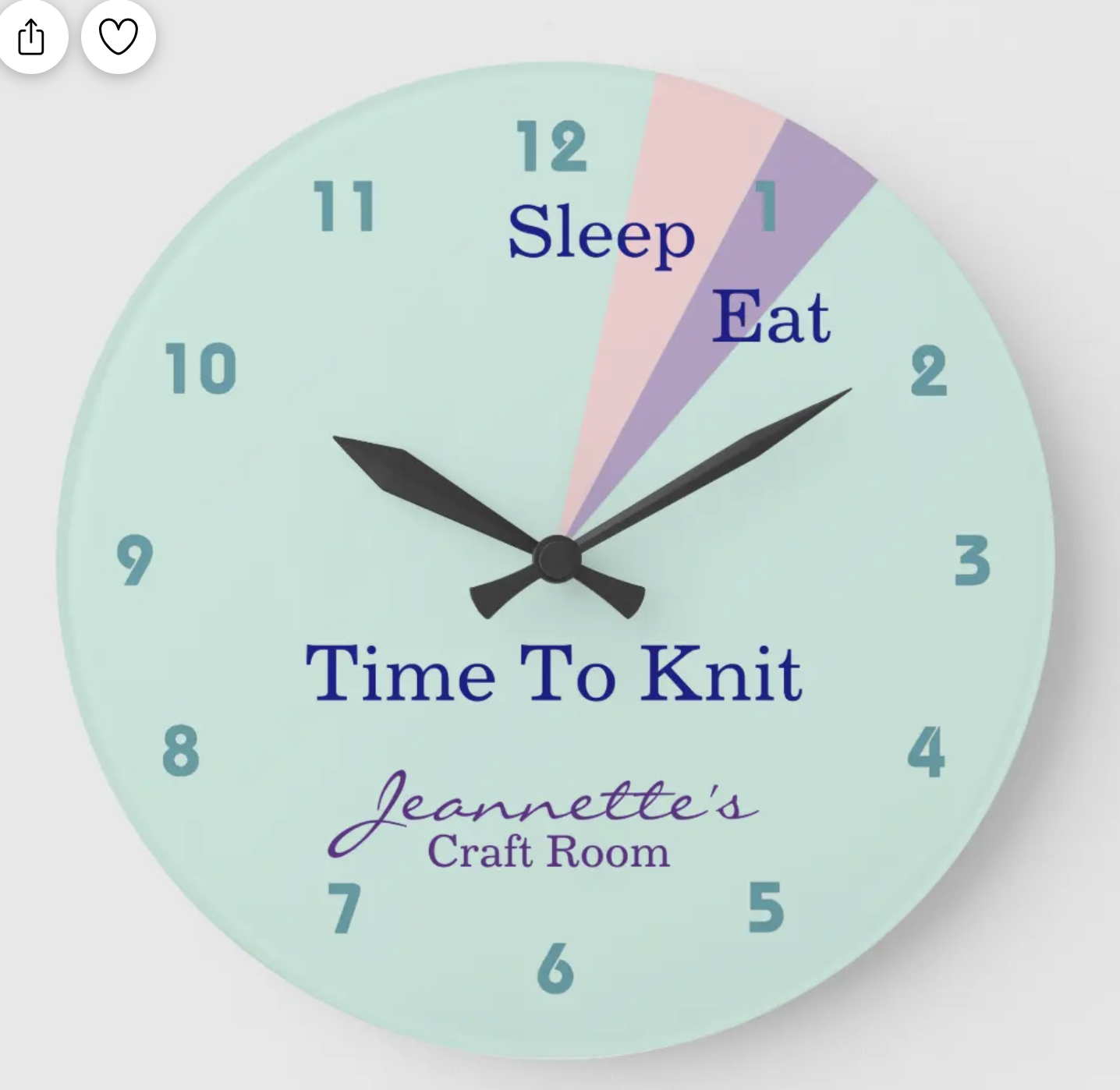Sleep Eat Knit Knitting Clock