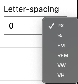 Letter spacing setting in the Post Excerpt block