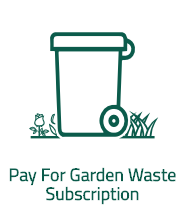 an example of a clear icon with both the image of a bin and the text beneath which reads "pay for garden waste subscription"