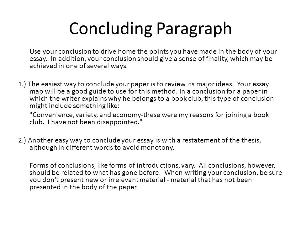 how to write conclusion of novel