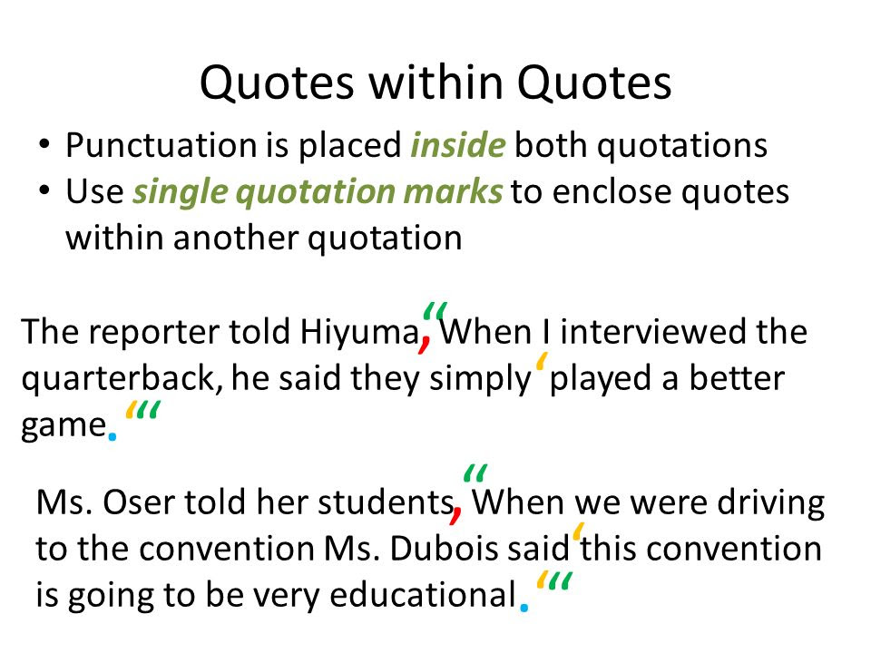 Period Inside Or Outside Quotes