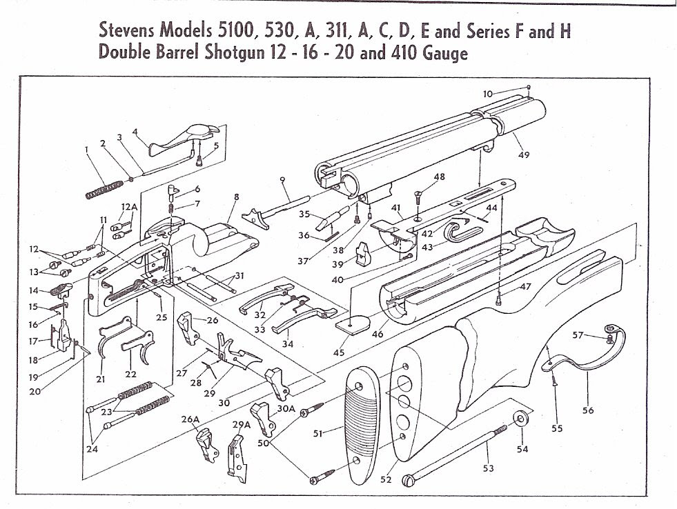Excel 16 Gauge Single Shot Shotgun Parts