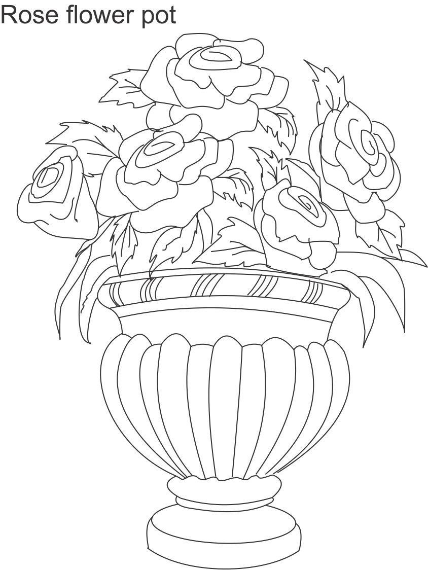 Design Sketch Flower Pot Drawing - Goimages Signs