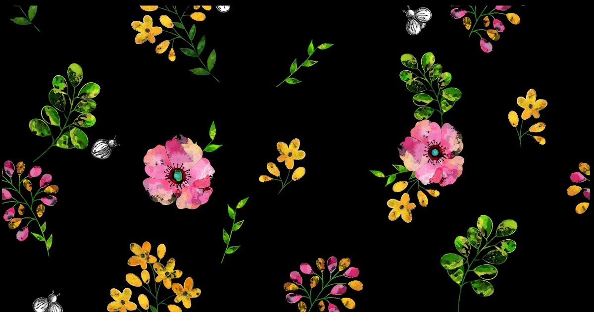 Black Floral Pattern Wallpaper - Seamless black floral abstract