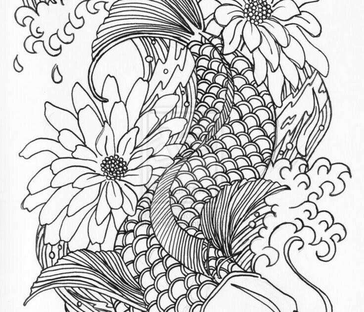 Koi Fish Coloring Pages Free - Make Wonderful World With Coloring