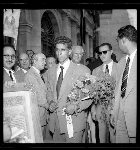 1959: Toledo recibe a Bahamontes (Fotografía Rodríguez)