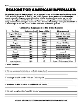 Motives For Imperialism Worksheet / Notes On Motivations For