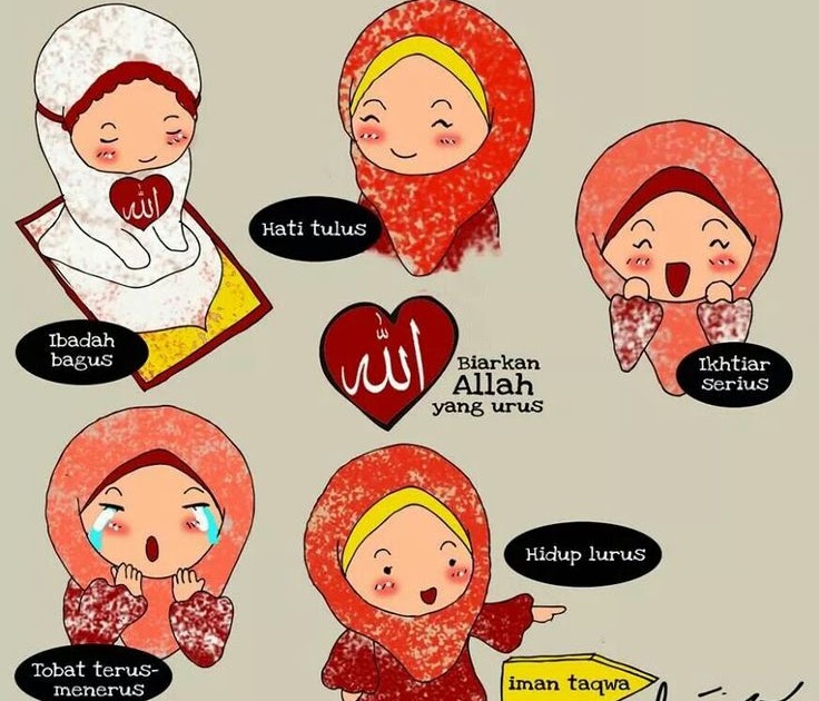 51 Gambar Kartun Muslimah Ikhlas HD