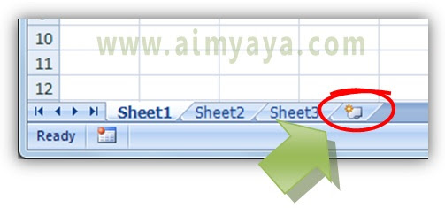Gambar: tombol Insert Worksheet Microsoft Excel
