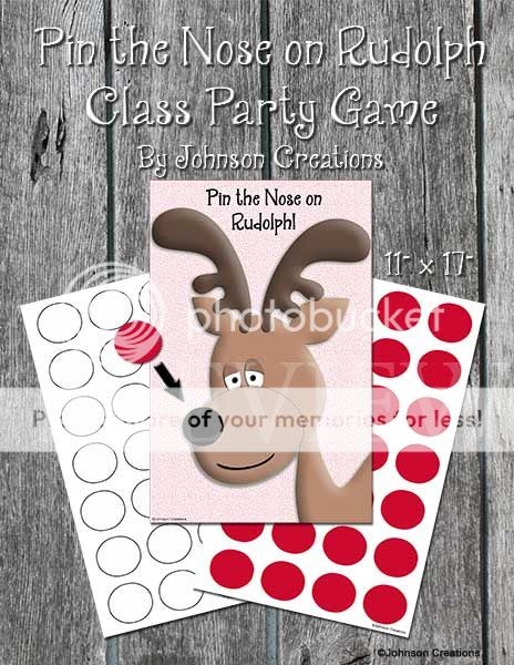Johnson Creations Pin The Nose On Rudolph Class Party Game