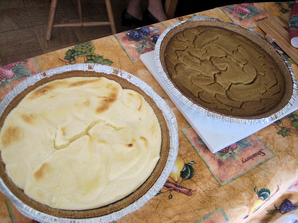 lime pie and pumpkin/tofu pie
