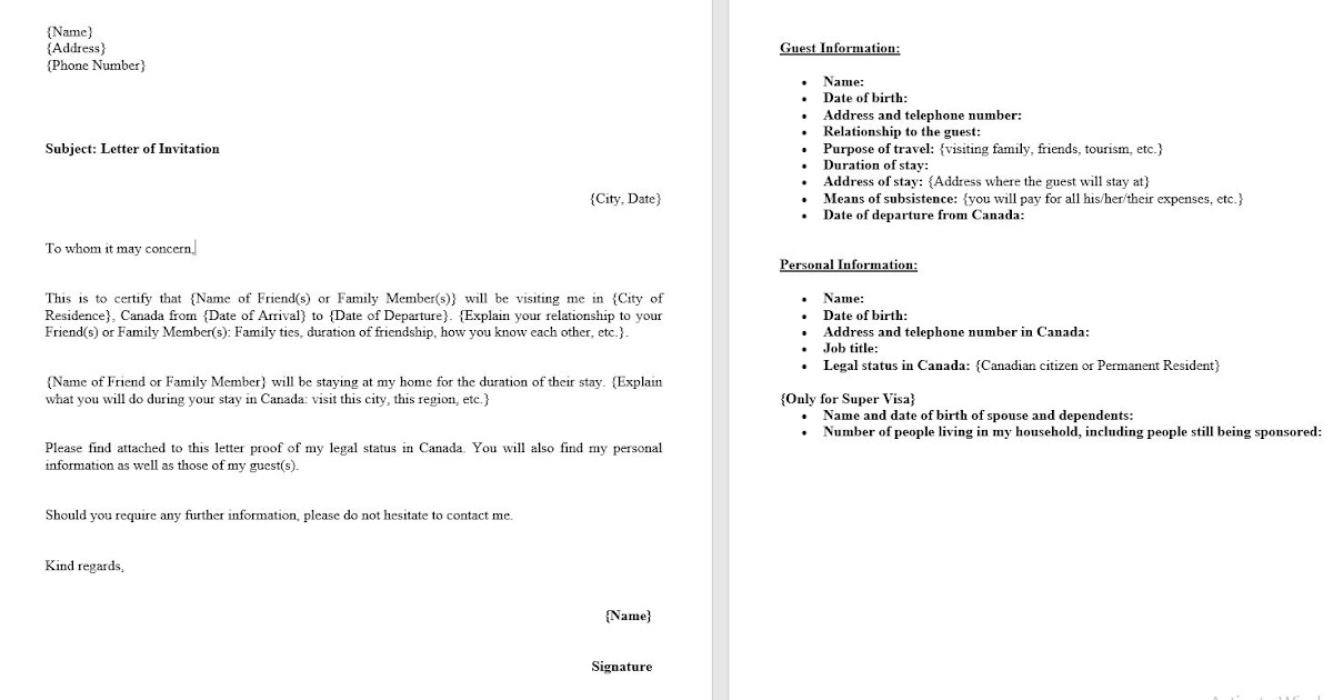 Letter Of Invitation To Ireland Sample - Russian Business Visa