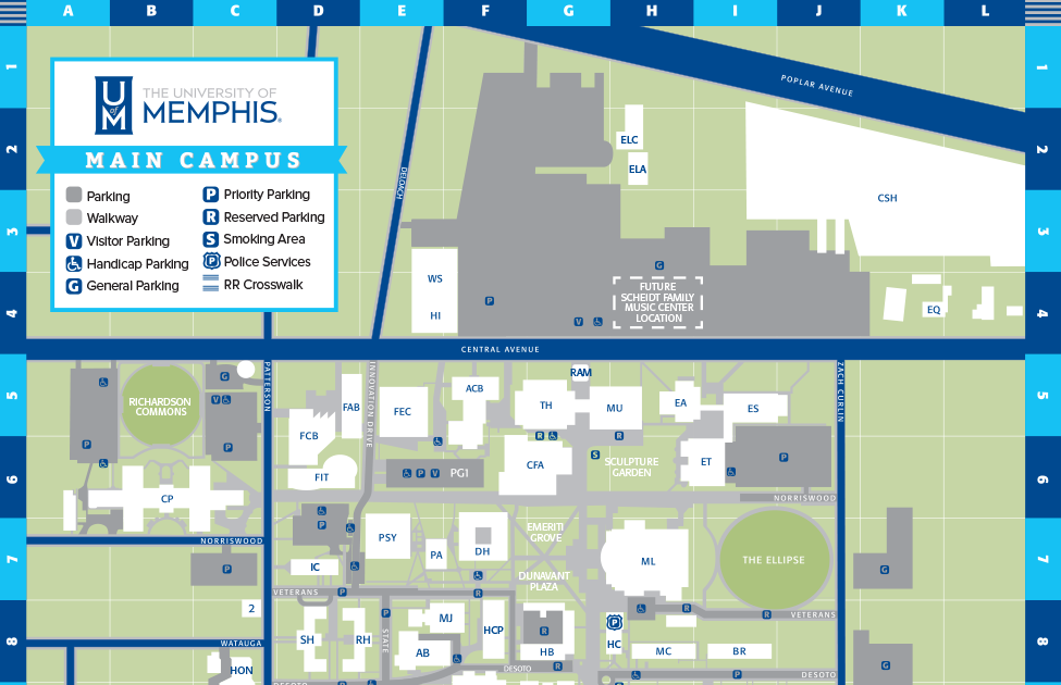 University Of Memphis Campus Map Subway Map