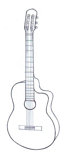 Gambar Sketsa Orang Lagi Main Gitar - Gambar Gitar