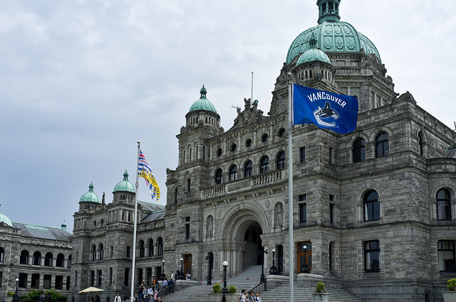 Canucks Fever – Premier Clark flies the Canucks flag