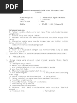 Soal Agama Katolik Kelas 10 Semester 2 Beserta Jawabannya - Blog Belajar