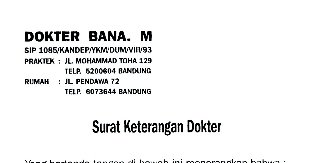 Surat Dokter Bandung Kosong Pdf