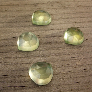 faceted prehnite cabochon