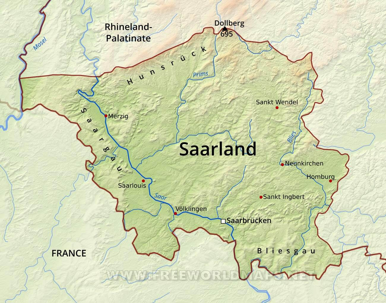 Saarland Map