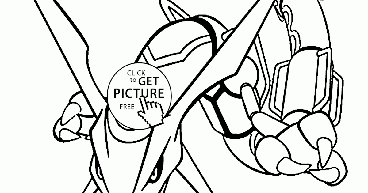 Printable Pokemon Coloring Pages Rayquaza
