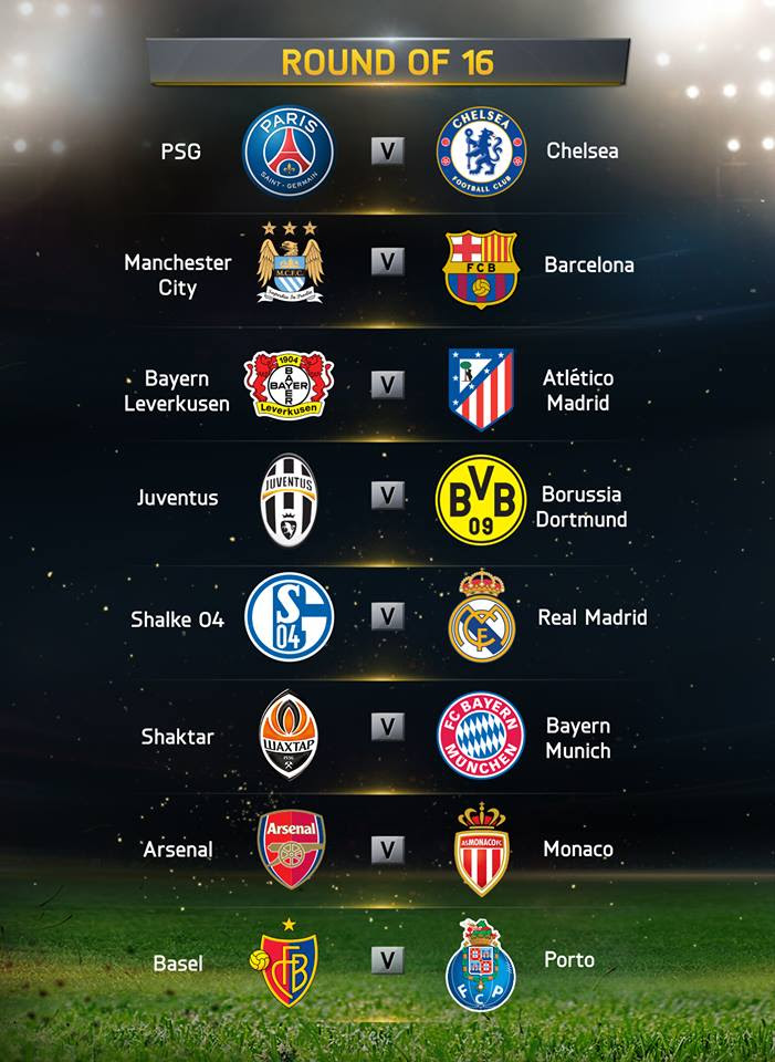 Champions League Fixtures 2021 Round Of 16 Uefa