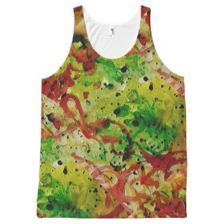 Painted-Spattered Look on Unisex Tank Top All-Over Print Tank Top