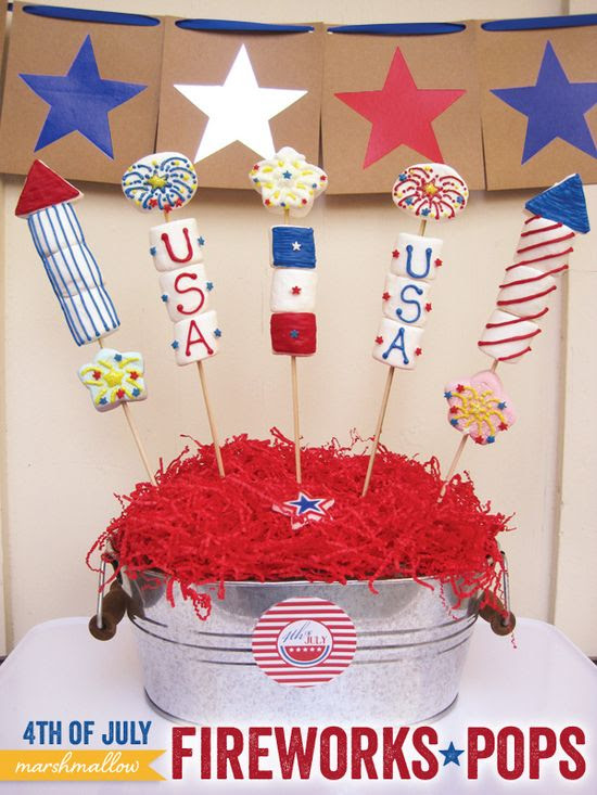 4th of July Fireworks Marshmallow Pops #diy #july4th