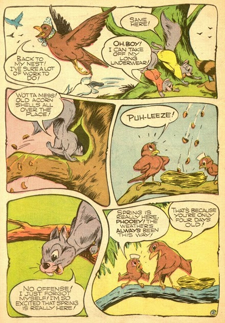 Ken Hultgren Groundhog Day 02 Cartoon birds squirrels and trees