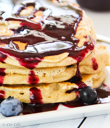 Blueberry Pancakes with Organic Blueberry Maple Syrup
